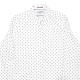 TED BAKER Mens Shirt White Spotted Long Sleeve L