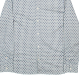 TED BAKER Mens Shirt Blue Crazy Pattern Long Sleeve L
