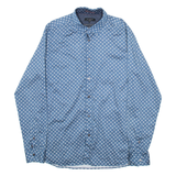 TED BAKER Mens Shirt Blue Crazy Pattern Long Sleeve M