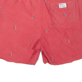 TOMMY HILFIGER Mesh Lined Mens Swimming Shorts Pink Crazy Pattern XL W19