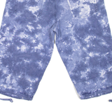 NO EXCESS Acid Wash Mens Pedal Pushers Shorts Blue Relaxed L W32