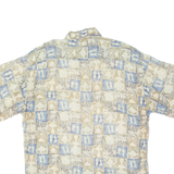 PIERRE CARDIN Fish Mens Hawaiian Shirt Beige Crazy Pattern M