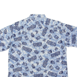 WES DORSEY Aztec Mens Shirt Blue 90s L