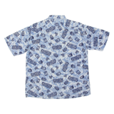 WES DORSEY Aztec Mens Shirt Blue 90s L
