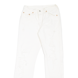 LEVI'S 501 Jeans Distressed Womens White Regular Straight W26 L27