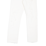 LEVI'S 501 Jeans Distressed Womens White Regular Straight W26 L27