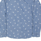 TOMMY HILFIGER Denim Look Mens Shirt Blue Crazy Pattern Long Sleeve S