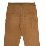 CARHARTT WIP Single Knee Carpenter Mens Canvas Trousers Brown Straight W38 L26