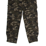 AMISU Camouflage Cargo Womens Twill Trousers Green Regular Straight W30 L26