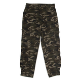 AMISU Camouflage Cargo Womens Twill Trousers Green Regular Straight W30 L26