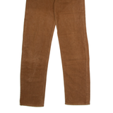 BENETTON Mens Flannel Trousers Brown Regular Straight W26 L30