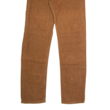 BENETTON Mens Flannel Trousers Brown Regular Straight W26 L30