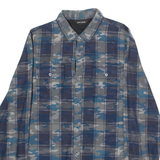 DKNY Mens Shirt Blue Camouflage Long Sleeve S