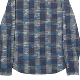 DKNY Mens Shirt Blue Camouflage Long Sleeve S