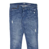 7 FOR ALL MANKIND Josefina Distressed Womens Jeans Blue Slim Skinny W31 L28