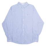 TOMMY HILFIGER Mens Shirt Blue Gingham Long Sleeve M