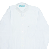 LISI NEIKE Mens Shirt Blue Linen Pinstripe Long Sleeve S