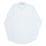 LISI NEIKE Mens Shirt Blue Linen Pinstripe Long Sleeve S