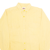 ZAQA Mens Plain Shirt Yellow Long Sleeve L