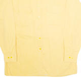 ZAQA Mens Plain Shirt Yellow Long Sleeve L