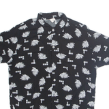 FERNANDO CONFECCOES Mens Hawaiian Shirt Black Floral M