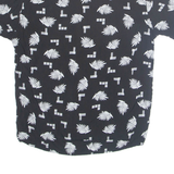 FERNANDO CONFECCOES Mens Hawaiian Shirt Black Floral M