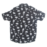 FERNANDO CONFECCOES Mens Hawaiian Shirt Black Floral M