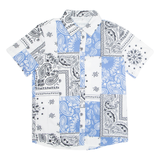 FASHION Mens Shirt Blue Paisley S