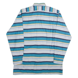 Mens Shirt Blue 90s Striped Long Sleeve L
