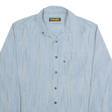 WRANGLER Mens Shirt Blue Striped Long Sleeve M