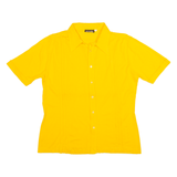 LUC D'ALBENE Mens Plain Shirt Yellow 90s L