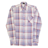 ALDO ORELLI Mens Shirt Blue 90s Check Long Sleeve M