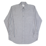 NEWPORT CLUB Mens Shirt Grey Geometric Long Sleeve M