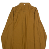 FARAH Slim Fit Mens Plain Shirt Brown Long Sleeve S