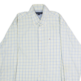 TOMMY HILFIGER Mens Shirt White Plaid Long Sleeve M