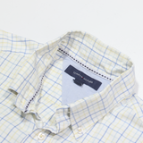 TOMMY HILFIGER Mens Shirt White Plaid Long Sleeve M