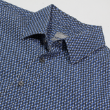 JAEGER Mens Shirt Blue Crazy Pattern Long Sleeve M