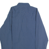 JAEGER Mens Shirt Blue Crazy Pattern Long Sleeve M