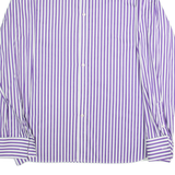 TED BAKER Mens Shirt Purple Striped Long Sleeve 2XL