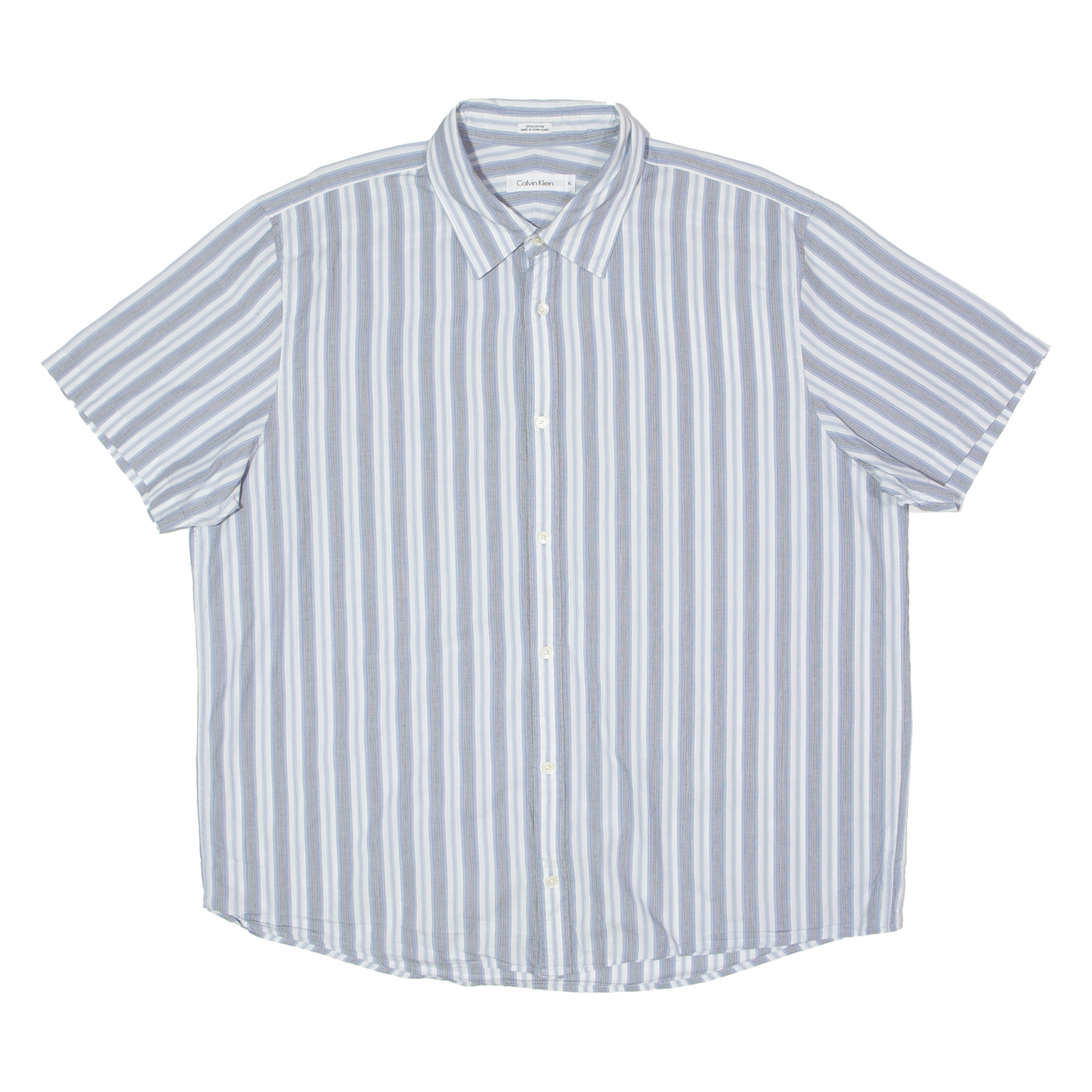 CALVIN KLEIN Mens Shirt Blue Striped XL