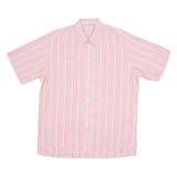 COLDOR Mens Shirt Red 90s Pinstripe Long Sleeve L