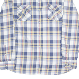 GUESS Slim Fit Mens Flannel Shirt Blue Check Long Sleeve 2XL