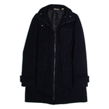 DKNY Womens Overcoat Jacket Blue Wool M