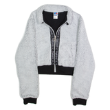 RUSSELL ATHLETIC Cropped Womens Fleece Jacket Grey M