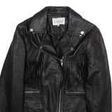CLAUDIE PIERLOT Womens Biker Jacket Black Faux Leather M
