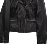 CLAUDIE PIERLOT Womens Biker Jacket Black Faux Leather M