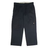 DICKIES Workwear Mens Twill Trousers Black Loose Straight W38 L30