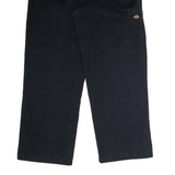 DICKIES Workwear Mens Twill Trousers Black Loose Straight W38 L30