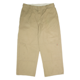 DICKIES Workwear Mens Trousers Beige Loose Wide-Leg W38 L27