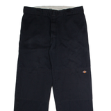 DICKIES Workwear Mens Twill Trousers Black Loose Straight W36 L30